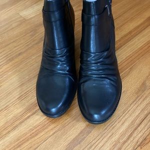 Black micro boots with a 2” inch heel size 8-1/2 NIB